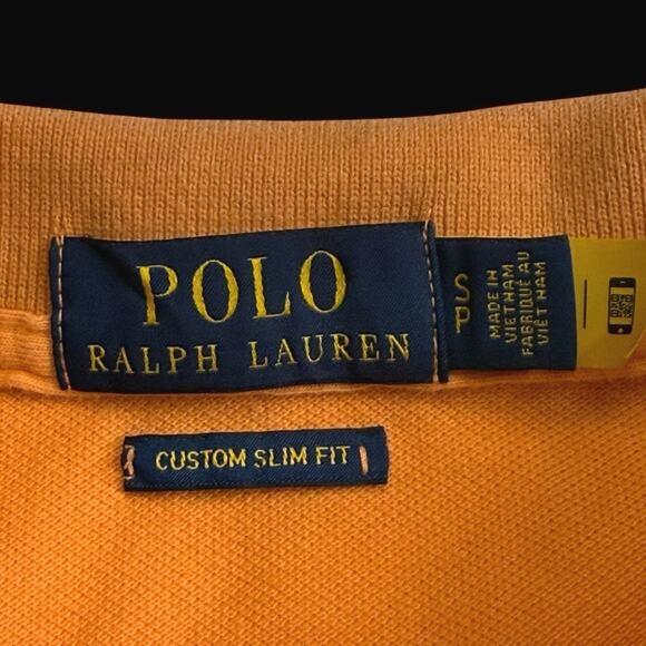 Polo Ralph Lauren Orange Custom Slim Fit Mesh Shirt SM Embroidered Triple-Pony - Picture 4 of 13